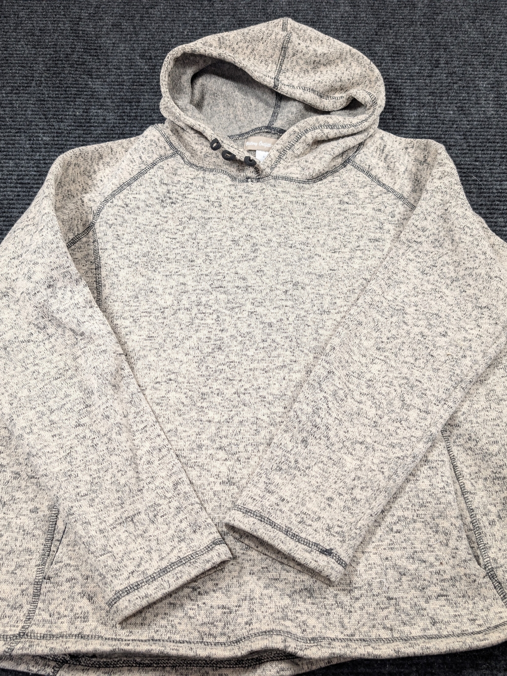 Men's Heather Beige Hooded Crewneck Sweater
